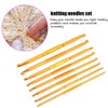 8PCS Golden Alumina Double Ended Crochet Hooks Knitting Needle Set