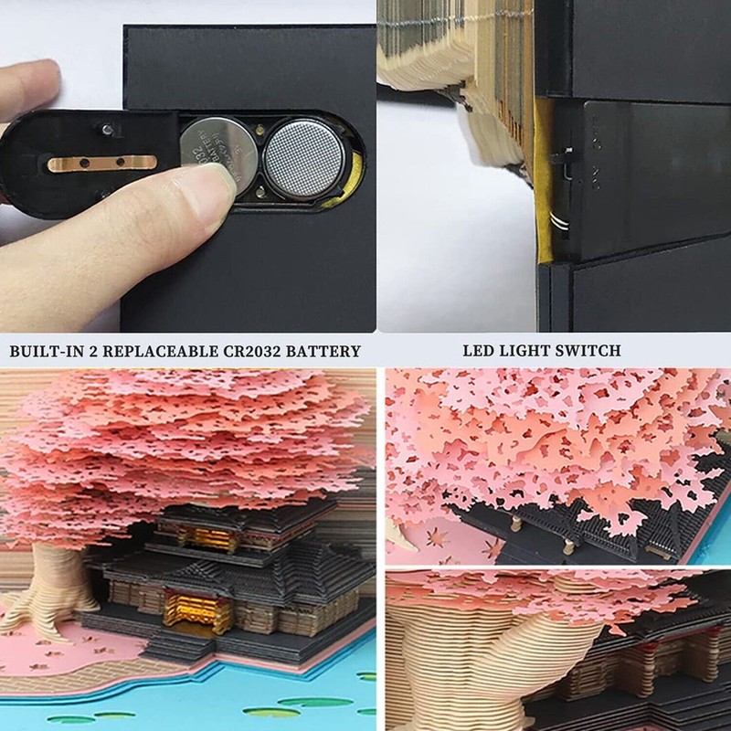 SIWEME 3D Memo Pad 260 Sheets Paper Carving Art 3D