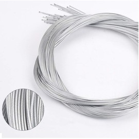 Inner Cable for Shifting, Set of 2, Stainless Steel, Φ0.05 x 78.7 inches (1.2 x 2000 mm), Silver, Stainless Steel, Bicycle Parts, Durable, Road Bike, Bicycle