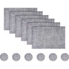 BECHEN Placemats with Coasters Set of 6, Vinyl Heat-Resistant Table