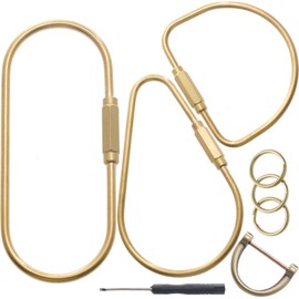 3PCS Brass Screw Lock Keychain-Simple Style Heavy Duty Car Key Organizer, Universal Key Fob Holder for Men Women, Gold