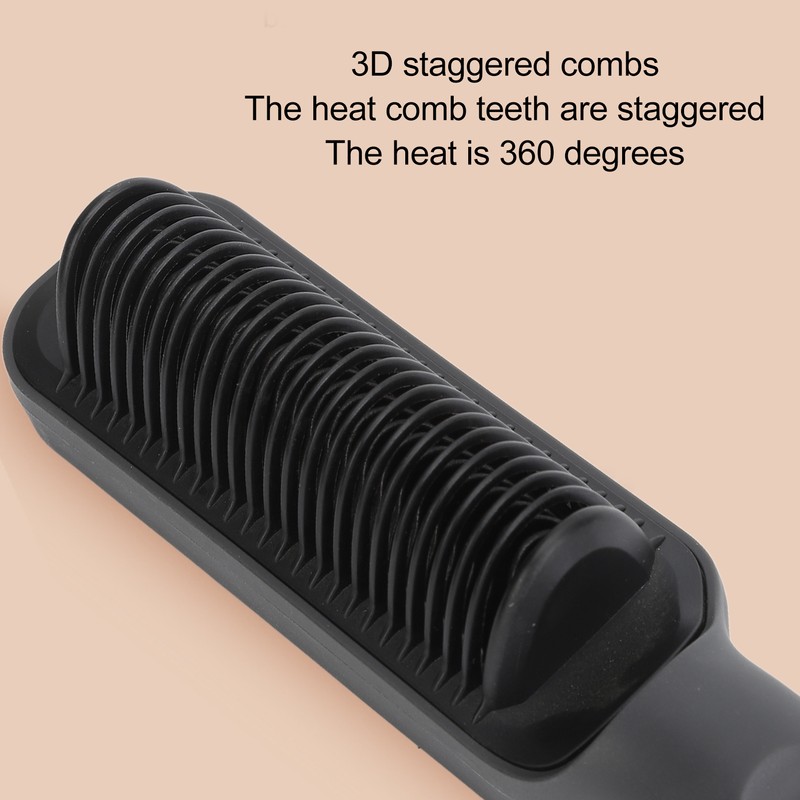 Hair Straightener Brush 3D Teeth Multi Temp Modes PTC Uniform