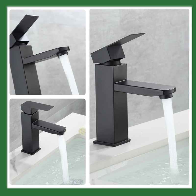 Levenson Matte Black Basin Tap with Single Lever Control Cold