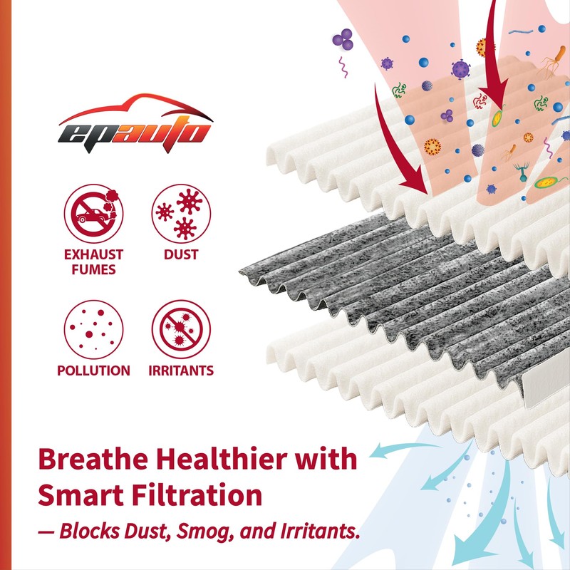 EPAuto CP134 (CF10134) Premium Cabin Air Filter includes Activated Carbon
