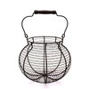 CVHOMEDECO. Antique Wire Egg Basket with Wood Handle Primitives Vintage