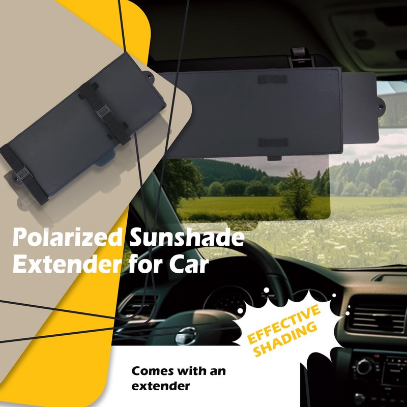 Polarized Sun Visor Extender for Car with PC Lens &