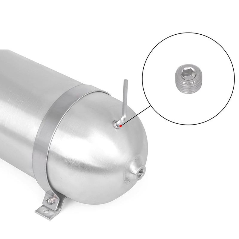 1.5 Gallon Aluminum Seamless Air Tank Surface Polished with five