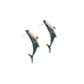 Colorful Whale Earrings, Beach Whale Fish Dangle Earrings for Women, Bohemian Whale Vacation Earrings, Ocean Animal Whale Statement Earrings Summer Boho Jewelry, Whale Tail Drop Earrings for Ladies