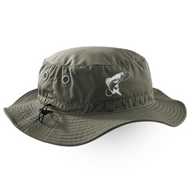 Purple Print House Trout Cargo Bucket Hat for Men Women Fishing Fisherman Fish Gift, One Size, Olive Green