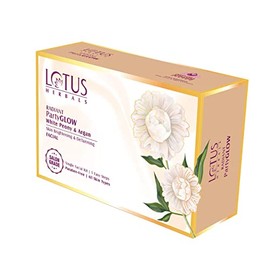 Lotus Herbals Radiant Party Glow White Peony & Argan Oil Skin Brightening, Detanning Facial Kit, 5 Easy Steps, Paraben Free, Salon Grade, All Skin Types 50g (Single Use)