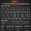 23PCS 1/2-Inch Drive Torque Wrench Set, 10-170FT.LB/13.6-230.5Nm, 1/2 Drive Click