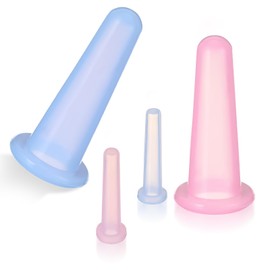 guduling 4 Pcs Facial Cups,Silicone Mini Facial Cupping Tool,Anti Cellulite Facials Cupping Set for Face and Eye Cuppings Massage Safe to Use, Don't Worry About Burns