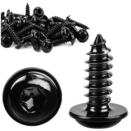 Pack of 60 Screws Black M4 x 12 mm Wood Screws Tapping Screws Black Galvanised Pan Head Screws Flat Head Self Tapping with Washer for Acoustic Panels 304 Stainless Steel Torx Flat Head Screws