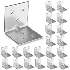 OMIDEAS 20 x Corner Brackets (30 x 30 x 30) Angle Reinforced Metal Braces Wood Timber Galvanised Steel Sheet Connecting Joining Fixing L Repair Connector