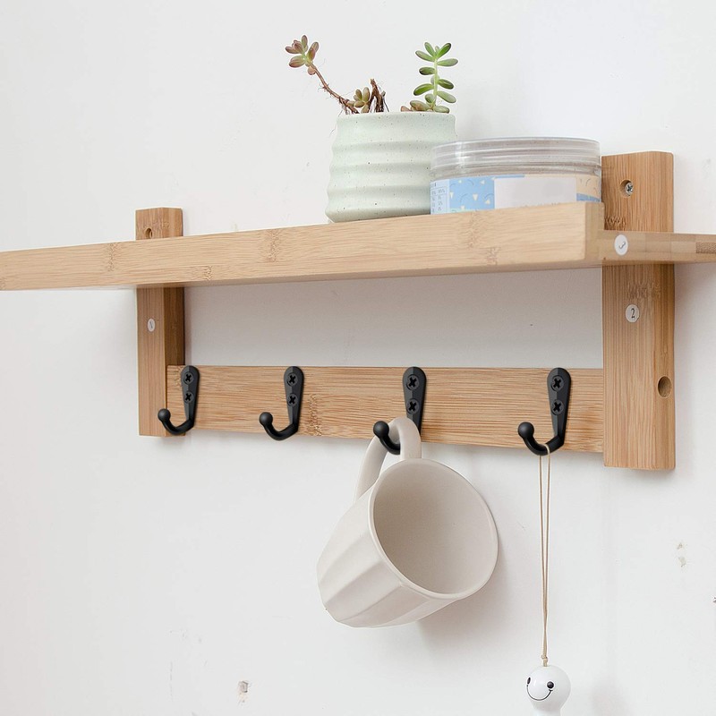 100 Pieces Double Hole Wall Mounted Single Hook Robe Hooks