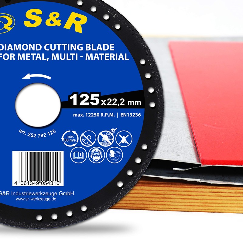 S&R Cutting Disc Multi-Material 125 mm x 22.2 mm, Multi