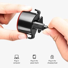 LIPOVOLT® 12LED USB Rechargeable Bike Lights Set Headlight Taillight Caution Bicycle Light