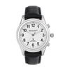 TalkJoy Men's Talking Watch Radio-Controlled Watch Leather Strap Silver Blind
