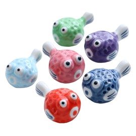 Cabilock Table Stand 6 Chopstick Rest for Puffer Fish Japanese Chopstick Holder Decorative Fork Rest Japanese Chopstick Rest Household Ceramic Small Fish