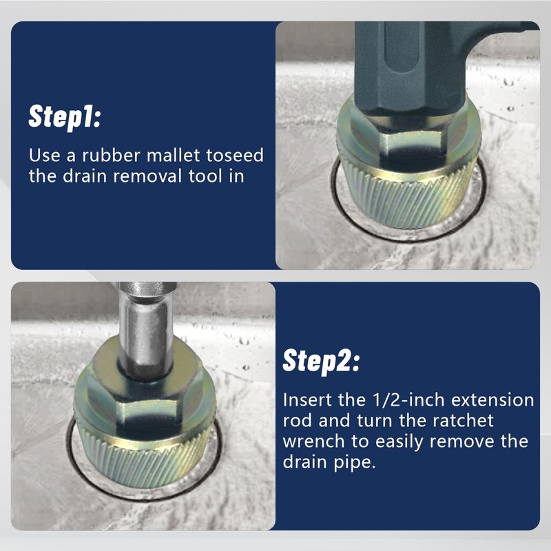 1.5" Tub Drain Extractor Removes Old Broken Stubborn and Rusted