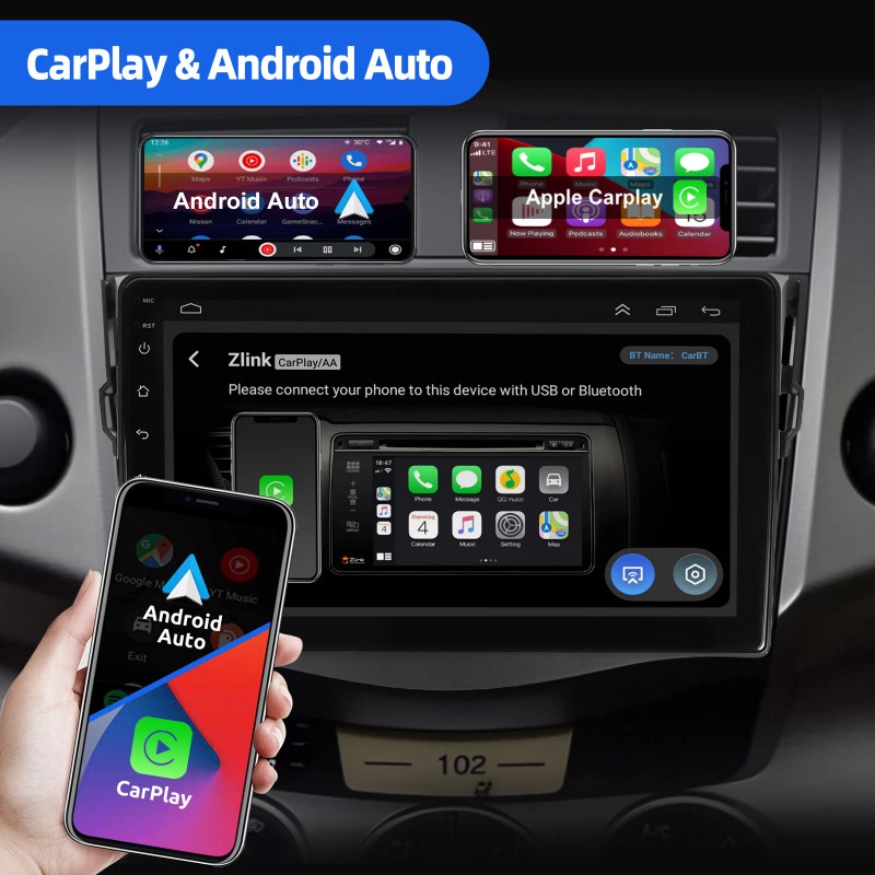 ESSGOO For Toyota RAV4 2007-2012 9" Carplay Android13 Car Stereo