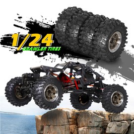 REDSPIDER 1.0 Beadlock Wheels and Tires（4pcs）1.0 Crawler Tires 51*20mm 1.0 Wheel color and style are optional 1/18 1/24 RC Crawler Tires for SCX24 TRX4M FMS FCX24 FCX18 AX24 ﻿ (Brown（circular hole）)