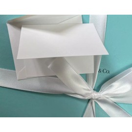 Tiffany & Co. 5pc Tiffany Co.Packaging Blank White Note Cards & Envelope 3.5"x2.75” embossed