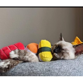 munchiecat Sushi Catnip Toy for Cats - USA Made, Engaging Sushi Design for Pouncing and Play, Kittens (4-Pc Rainbow)