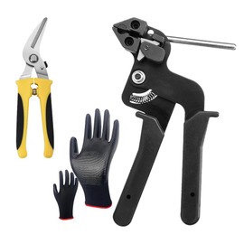 Apperloth A Stainless Steel Cable Tie Gun Metal Zip Ties Cutter Kit Heavy Duty Metal Zip Tie Tool Used to Repair Fences Pipes Head Wrap
