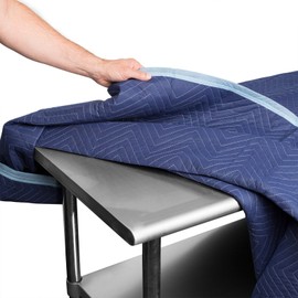 Sure-Max 2 Moving & Packing Blankets - Deluxe Pro - 80" x 72" (40 lb/dz weight) - Professional Quilted Shipping Furniture Pads Royal Blue