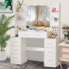 Yamissi Large Vanity Set with LED Lighted Mirror Makeup Dressing