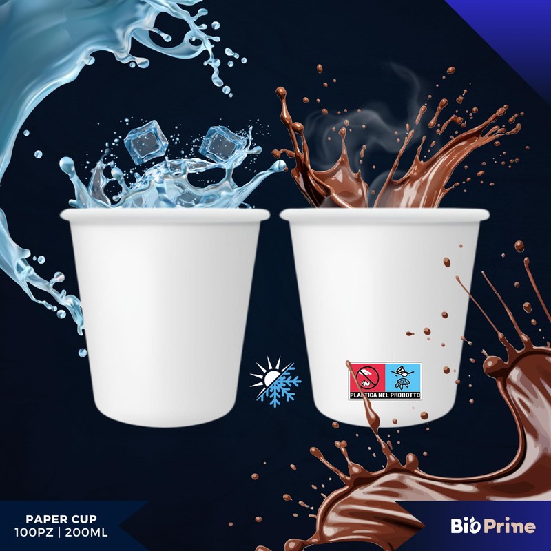 Pack of 100 – Paper Water Cups 200 ml –