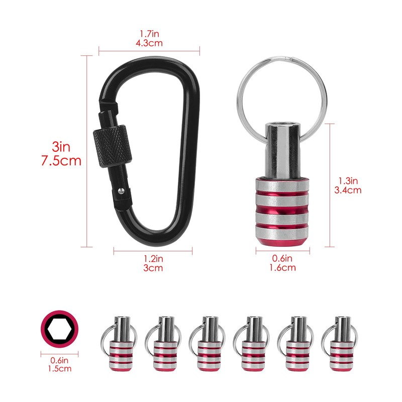 LUEXBOX 1/4 Inch Bit Holder Keychain, Hex Screwdriver Bits Holder