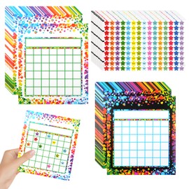 100 Pack Incentive Reward Chart Set, 2 Style Sticker Chart With 3000 Pcs Star Stickers, Behaviour Charts for Children, Reward Charts Behaviour for Teachers Parents to Encourage Good Behaviour