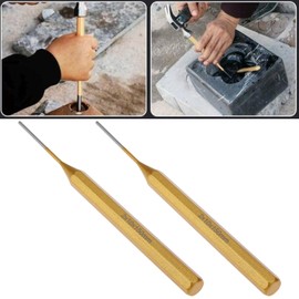 Briny River 2x Parallel Pin Punch Cylindrical Chisel 2x10x150mm Suitable for Woodworking Drilling and Decoration