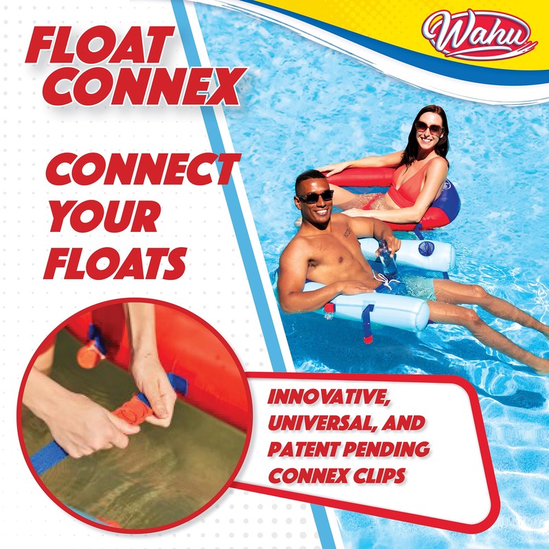 WAHU Float Connex Aqua Pool Seat with Connex Clips, Cupholder,