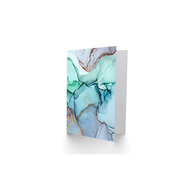 Wee Blue Coo Abstract Paint With Cool Colours Greeting Card