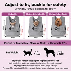 Dog Carrier Sling for Small Dogs 7–15 lbs, Hands-Free Front-Facing Pet Sling with Safety Leash, Support Mat & Adjustable Strap, Breathable Mesh, Machine Washable for Walking, Hiking, Travel (Grey)