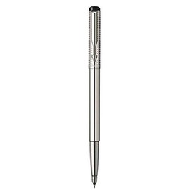 Parker Vector Premium Shiny Stainless Steel Chiselled Blue Rollerball Pen