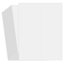 gisgfim 500Pcs White Printable Postcards Blank Postcard Paper 8.5 x 11 for Printing 65LB Heavyweight Perforated Cardstock 4 Per Sheet Printable Postcard Paper for Inkjet Laser Printer 4.25 x 5.5 Inch