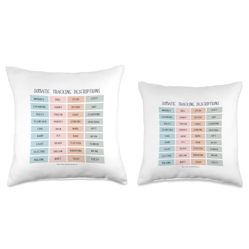 Sensation Description Somatic Tracking Aid, PRT Throw Pillow