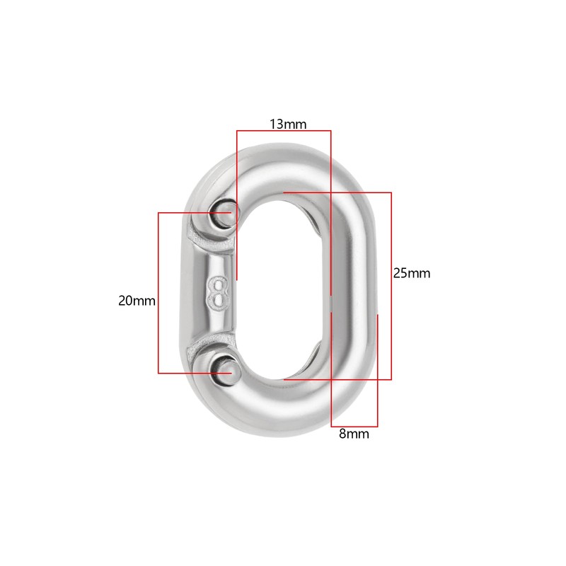 LT Easiyl 2 pieces 8 mm stainless steel 316 split