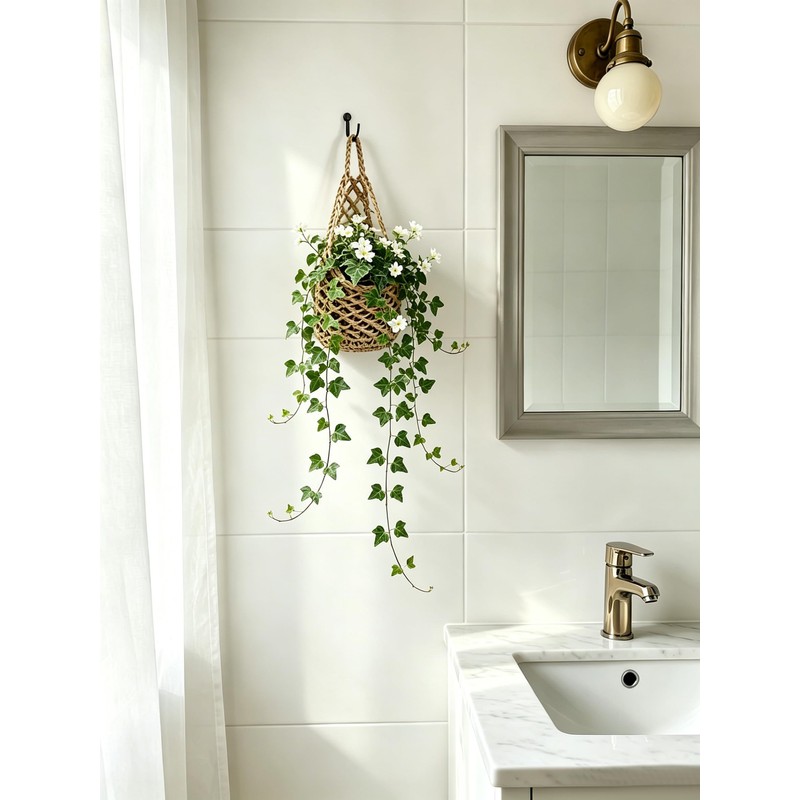 VMEECARL 4-Pack 5-Inch Macrame Wall Plant Hangers, Natural Cotton Hanging