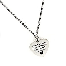 Faith Gifts, Trust In The Lord With All Your Heart Necklace, Proverbs 3 5 Jewelry, Baptism Gift, Daughter Gift, Christian Jewelry