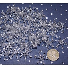 JOLLY STORE Crafts Crystal Clear 25mm Starflake Sunburst Craft Beads 69pc