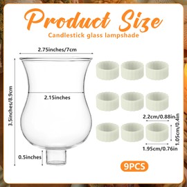 9 Sets Clear Peg Glass Votive Candle Holders with Rubber Tulip Votive for Shabbat Candle Glass Oil Lamp for Modern Contemporary Home Decor for Tealights Oil Lamps Votive Candles