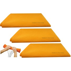 Original Germany Shammy Floor Cloth 180 Grams,Super Absorbent,20'' x 27'',Made in West Germany,100% Rayon/Viscose,Orange. (3)