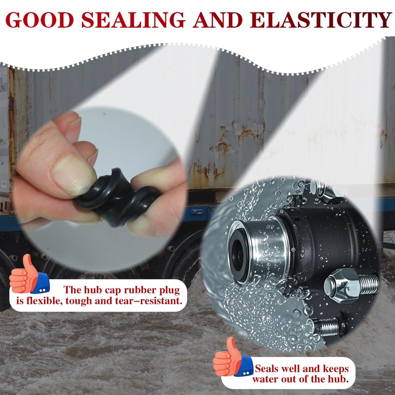 LUXTRKSTO 20Pcs Trailer Grease Dust Cap Rubber Plugs for Most
