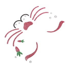 Minkissy Easter Rabbit Face Stickers Cute Bunny Makeup Decals Temporary Face Stickers for Holiday Stage Performances Cosplay Supplies