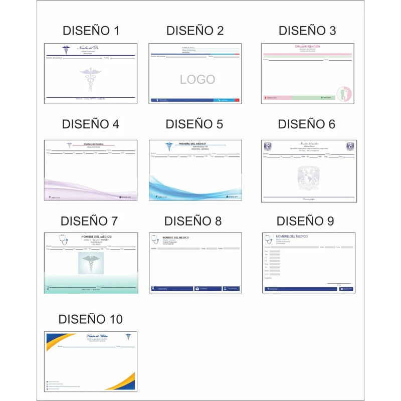 1000 Recetas Médicas Papel Seguridad